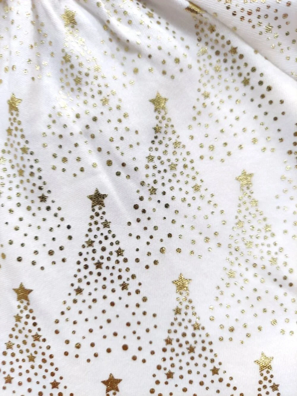 Sweet! 3pc Little Me Baby Girl Holiday Outfit 9 mos Ivory/Gold Christmas Trees